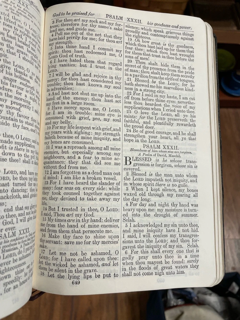 Vtg Holy Bible KJV 1935 Collins Clear-Type Press Black Leather Bound Ribbon‎ GB